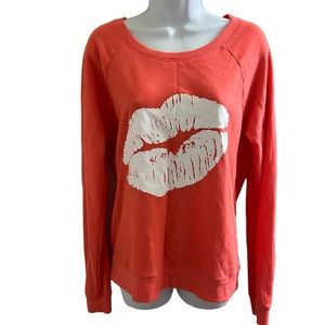 VS Coral lips sweatshirt top medium